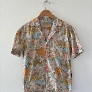 Burberry Floral Short Sleeve Button-Up Shirt